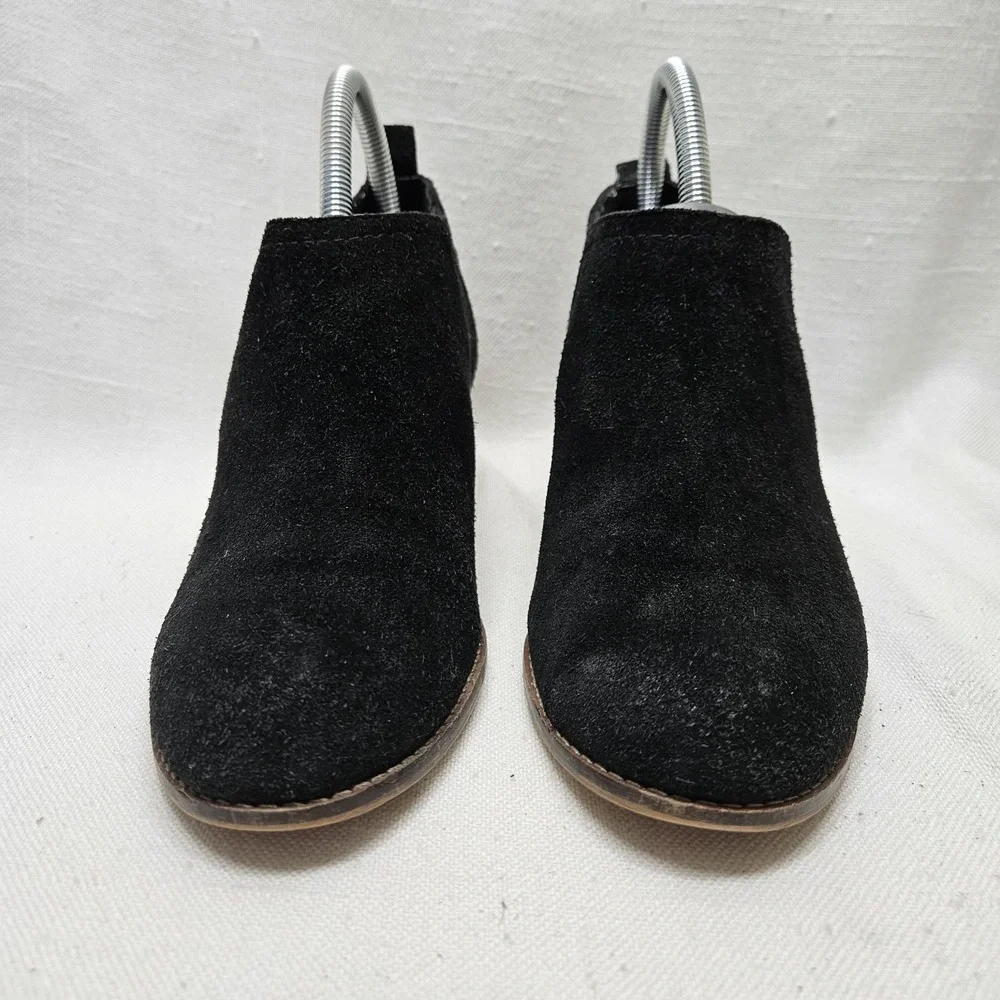 Dolce Vita Keiton Suede‎ Ankle Boots Womens 7 Black Block Heel Chelsea Booties